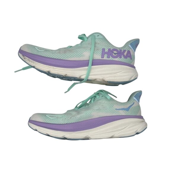 HOKA Clifton 9 Sunlit Ocean Lilac Mist Women’s - size 8 - Picture 4 of 8
